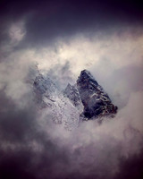 Split Second Gimpse of the Tetons - vertical